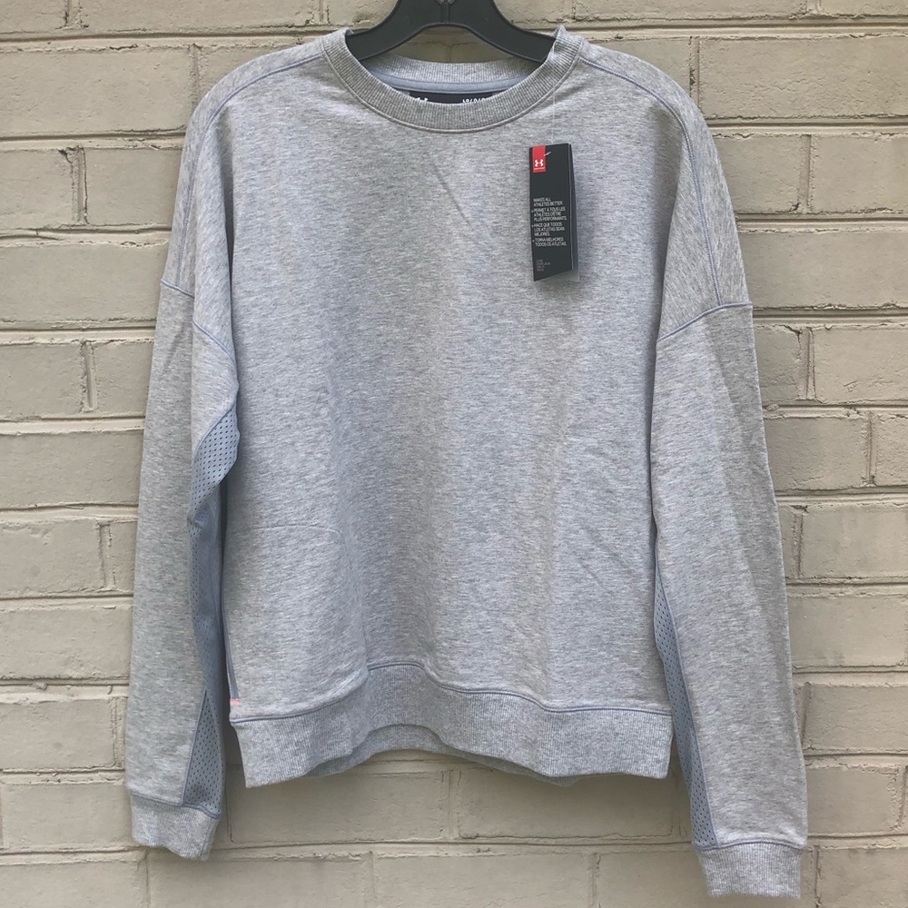 NWT Size L Gray UnderArmour Mesh Insert SweatShirt